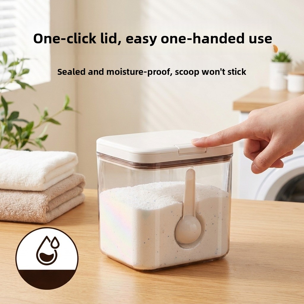Home Fragrance Powder - Sealed Laundry Detergent Storage Box with
