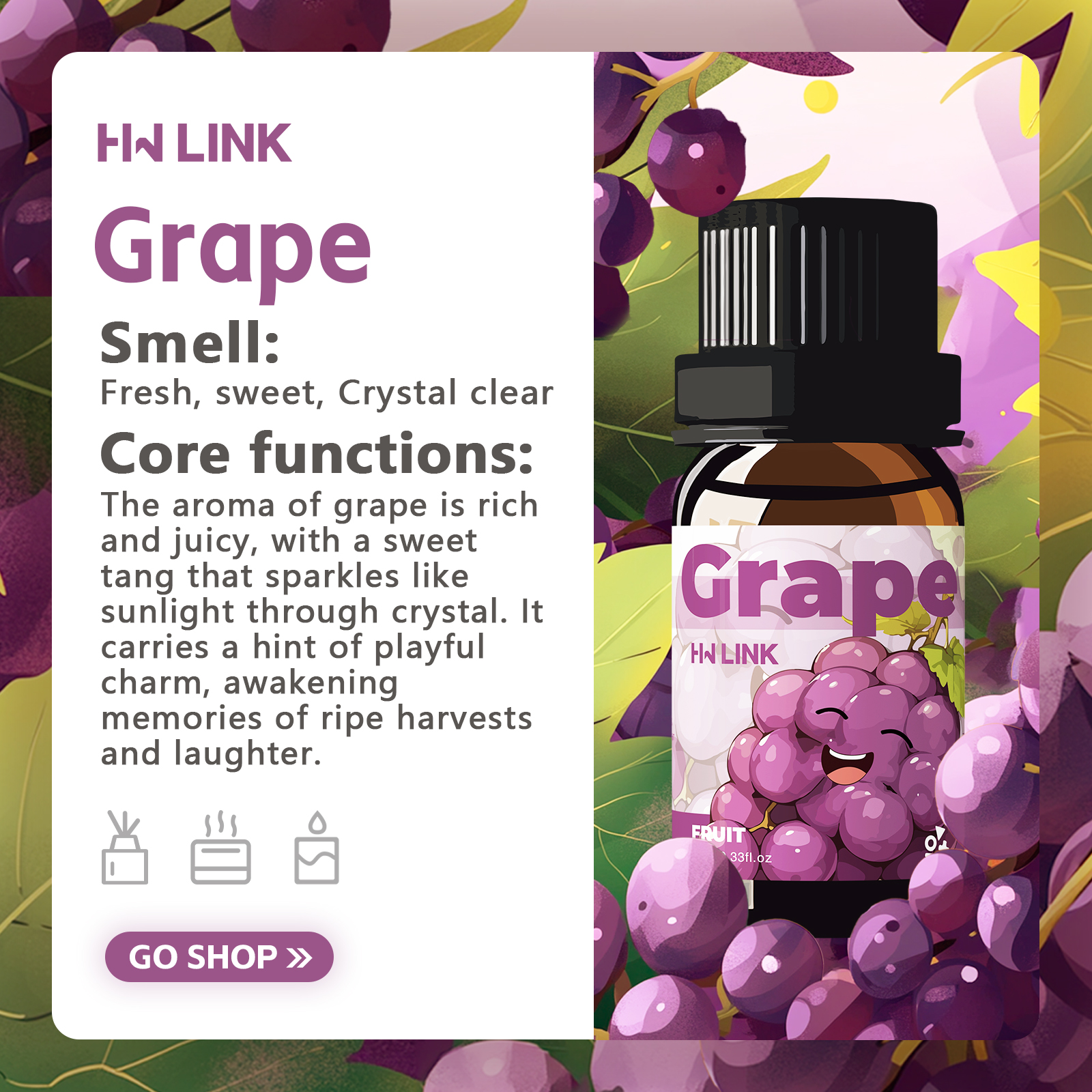 Grape Essential Oil 10ml  Grap - Home Fragrances review and price