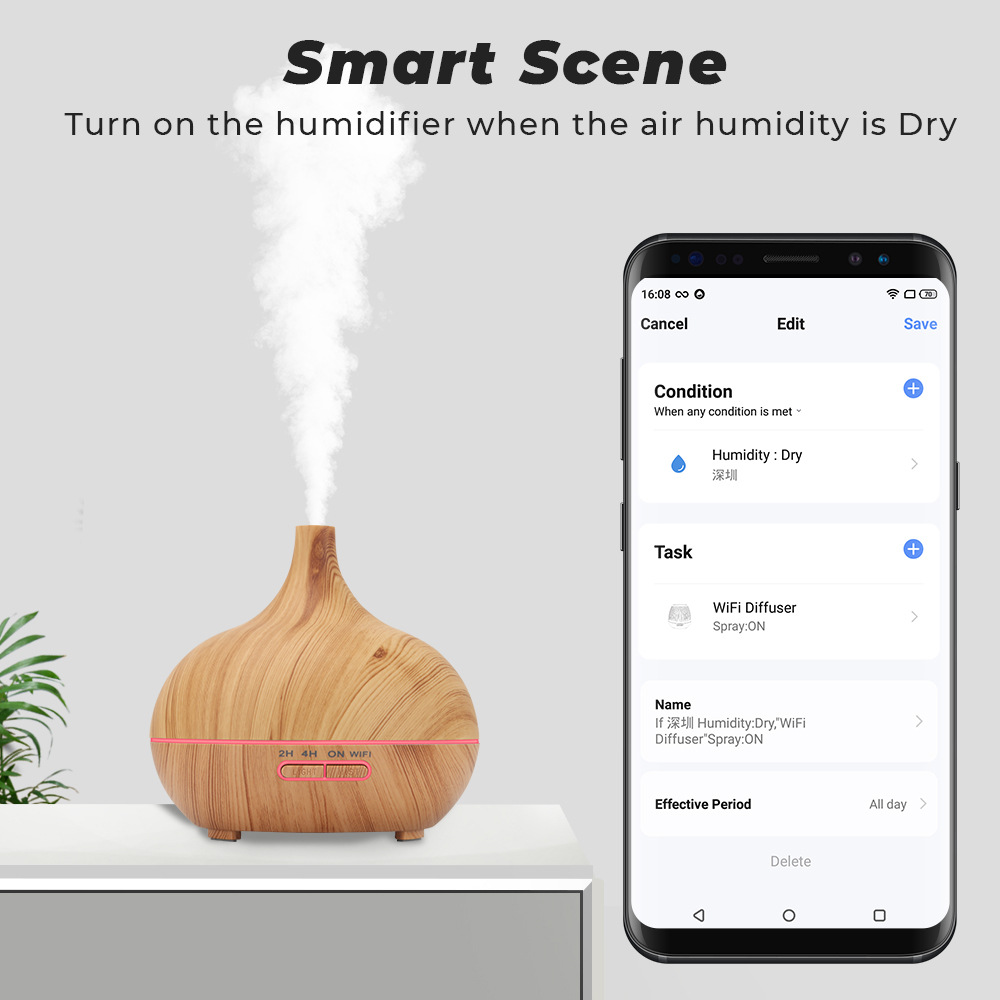 TUYA WIFI 400ml Aroma Air Humi - Home Fragrance Electric Diffuser review and price